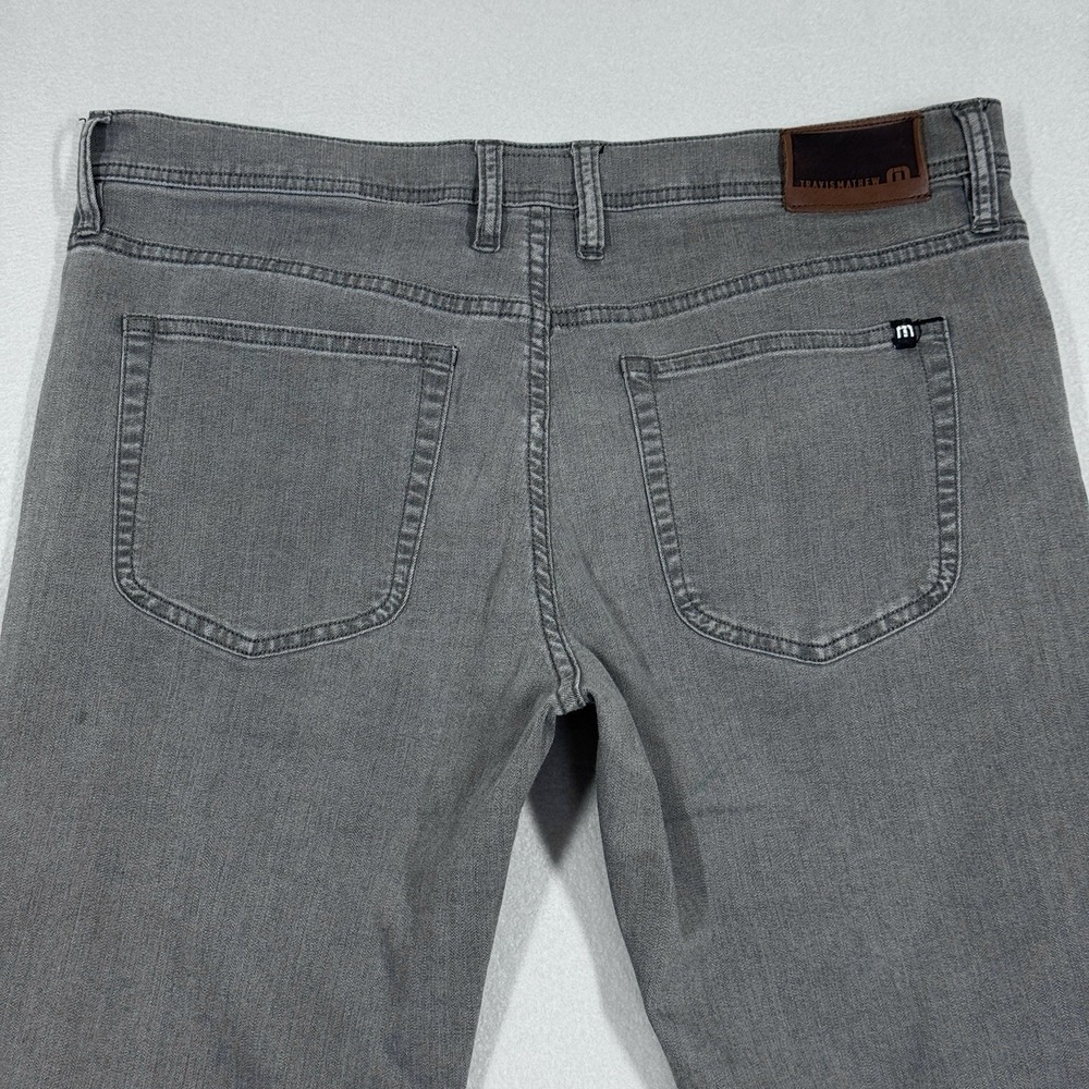 Travis Mathew Jeans 34x30 Grey Straight Denim Stretch Performance Lightweight - Picture 9 of 16